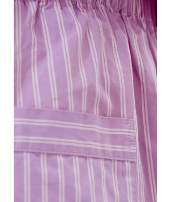 TEKLA - PYJAMAS PANTS PURPLE PINK STRIPES soldes