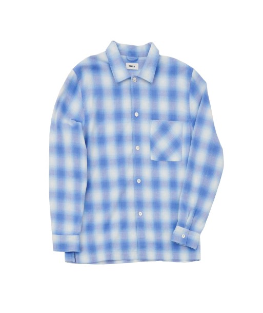 TEKLA - PYJAMAS SHIRT FLANNEL LIGHT BLUE PLAID de France