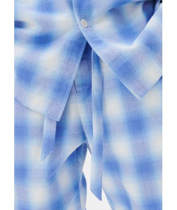 TEKLA - PYJAMAS PANTS FLANNEL LIGHT BLUE PLAID offre 