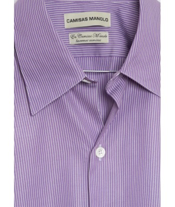 CAMISAS MANOLO - NORMAL SHIRT PURPLE WHITE STRIPES SHIRT pas cheres