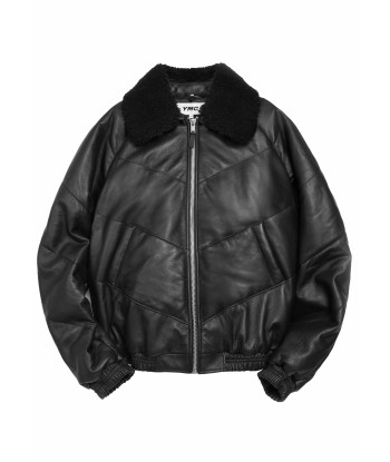 YMC - KOOL HERC WADDED LEATHER JACKET BLACK Par le système avancé 