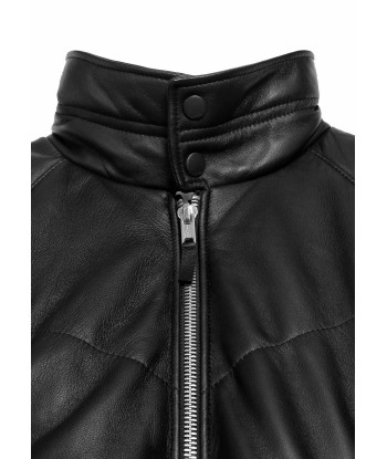 YMC - KOOL HERC WADDED LEATHER JACKET BLACK Par le système avancé 